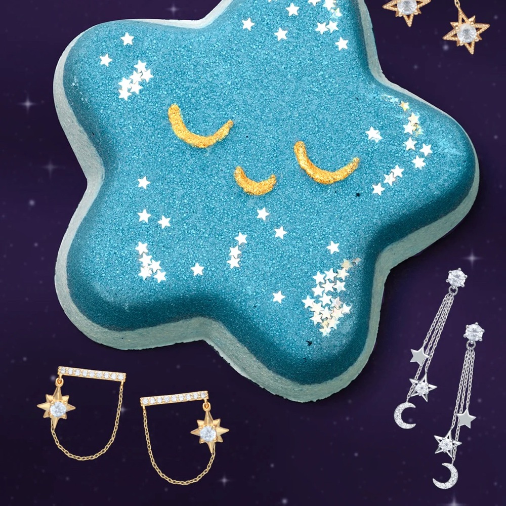 Star Bath Bomb - Star Chain Earring Collection